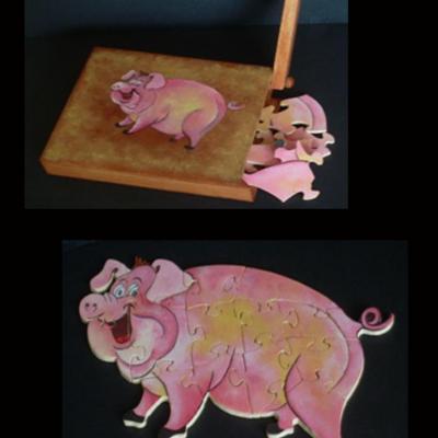 Boite puzzles cochon